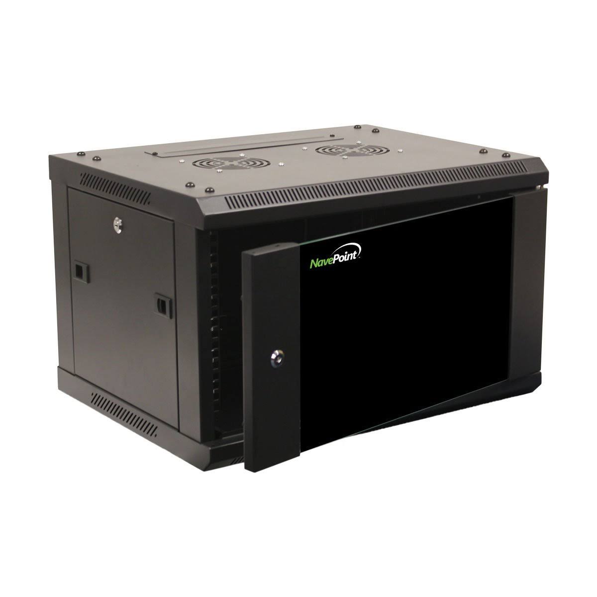 6U Wall Mount Network Server Cabinet Rack Enclosure Glass Door Lock A6279