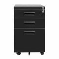 Black 3-Drawer Mobile Metal File Cabinet M1906