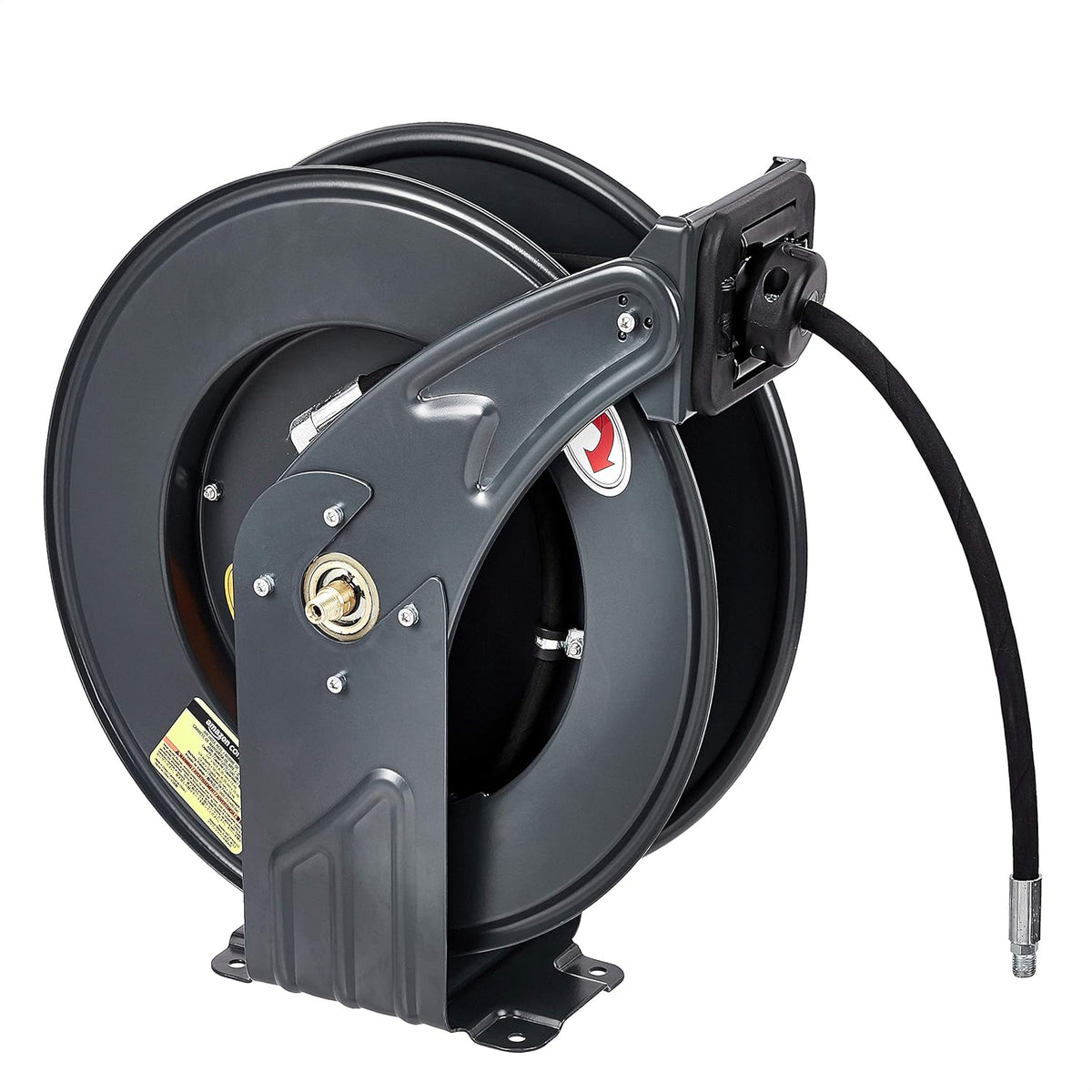 Retractable Heavy Duty Grease Hose Reel 1/4" x 50' High Pressure Hose 5800 PSI R802153