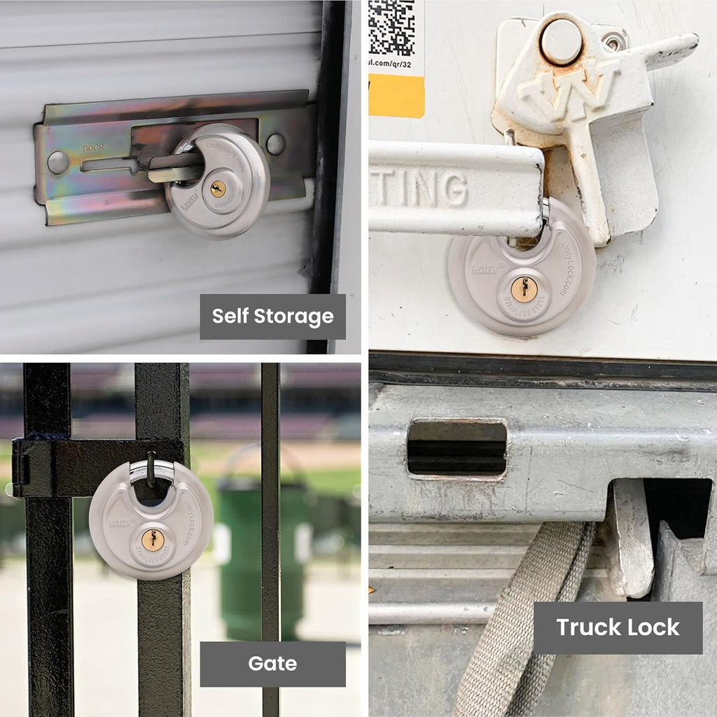 Stainless Steel Disc Padlock, Same Key Open, 2-3/4" (70mm), 12 G219826