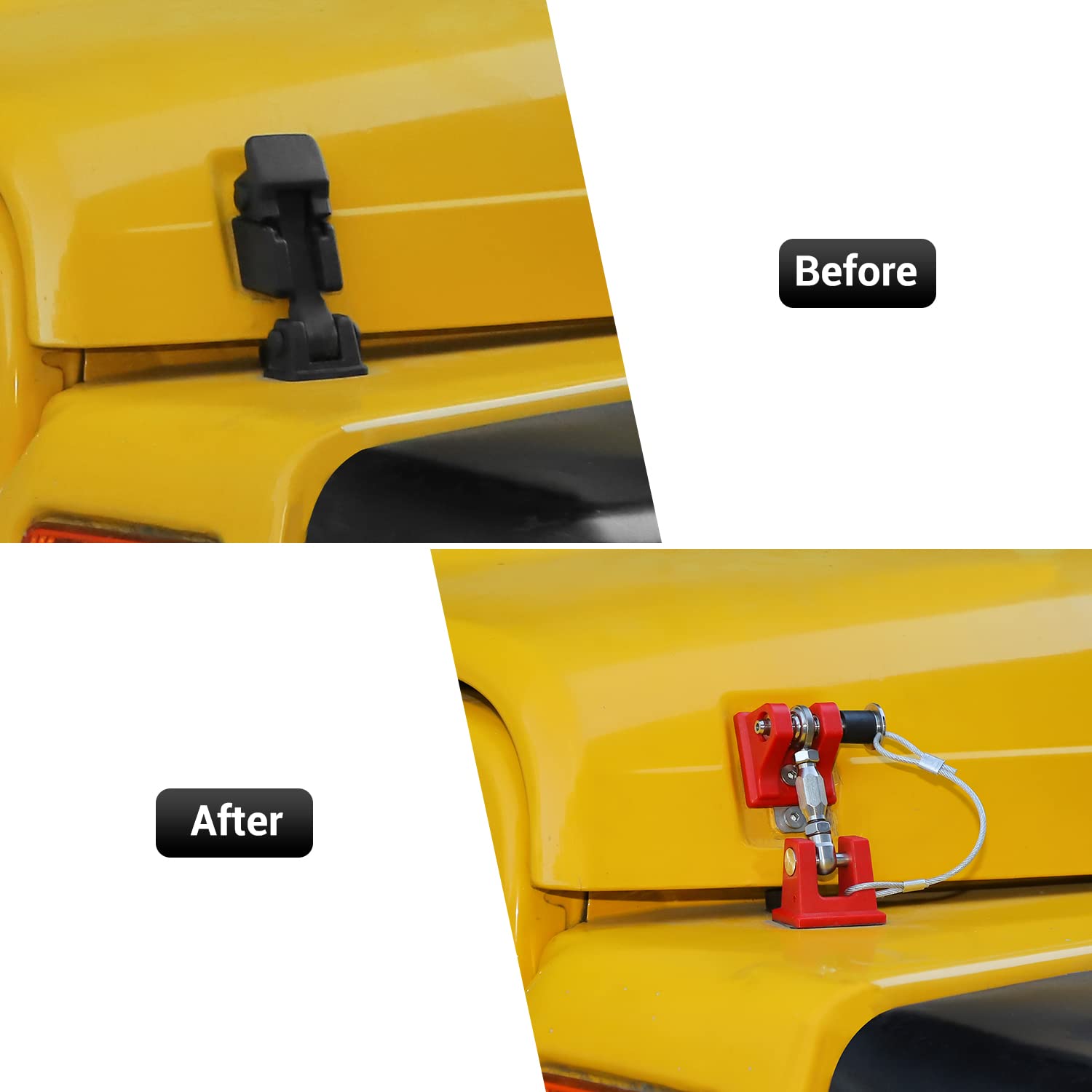 Red Aluminum Alloy Hood Latches for Jeep Wrangle TJ S4242
