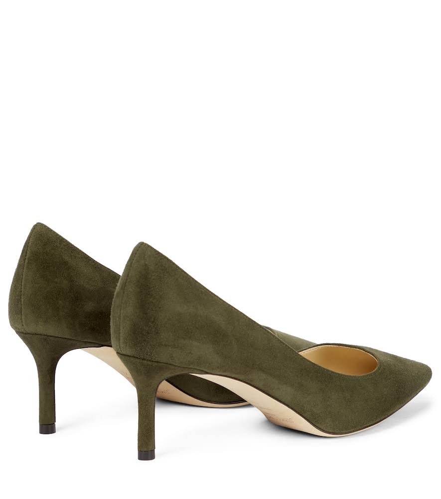 Green Suede Pumps X45390