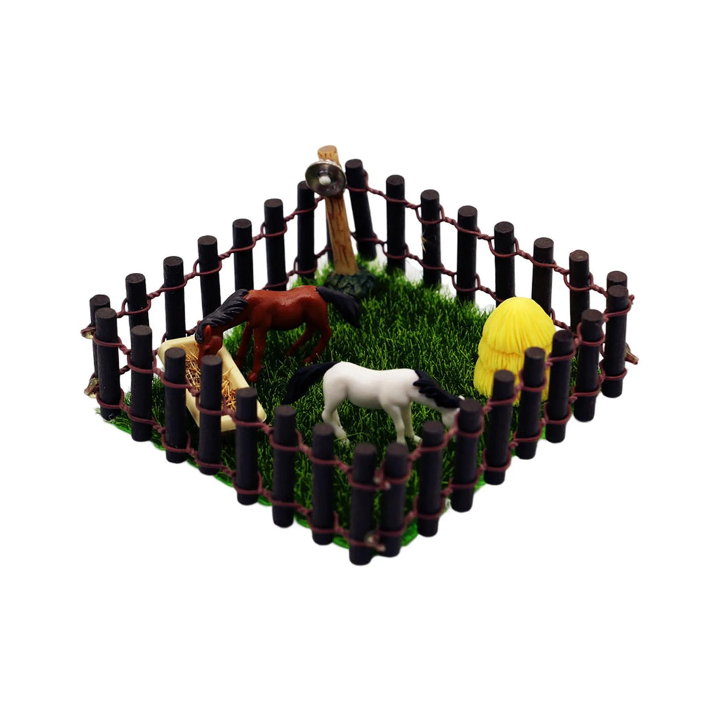 1/12 Scale Horse Stall Horse Barn Set with Fence Toy Figures G4055