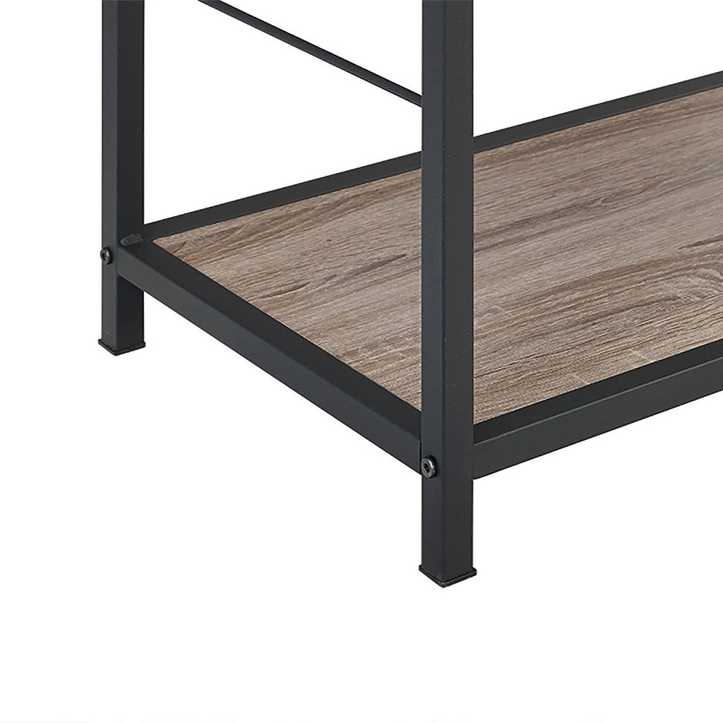 30x22 Five Shelf Laminate Wood and Metal Utility Shelf Dark Walnut R674