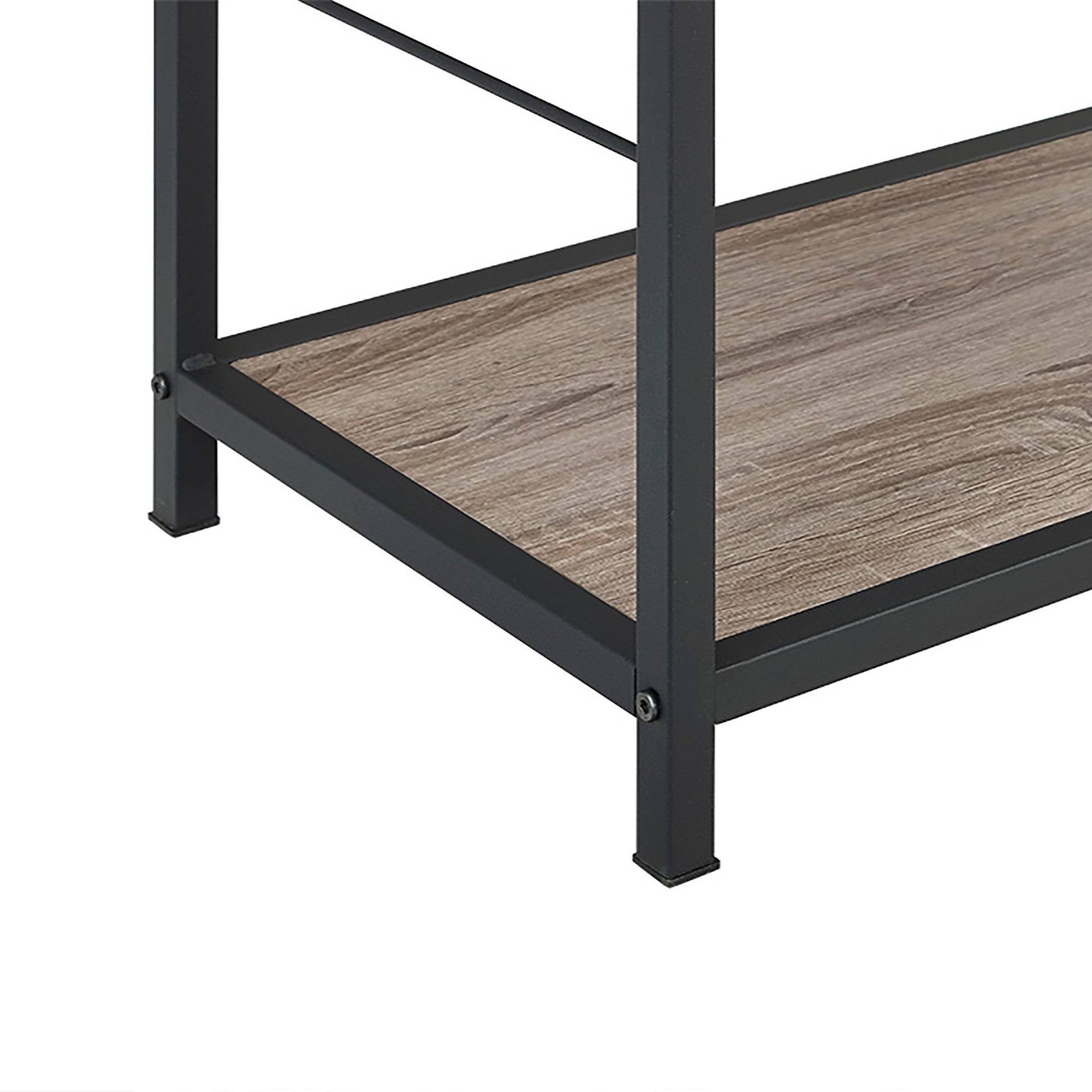 30x22 Five Shelf Laminate Wood and Metal Utility Shelf Dark Walnut R674