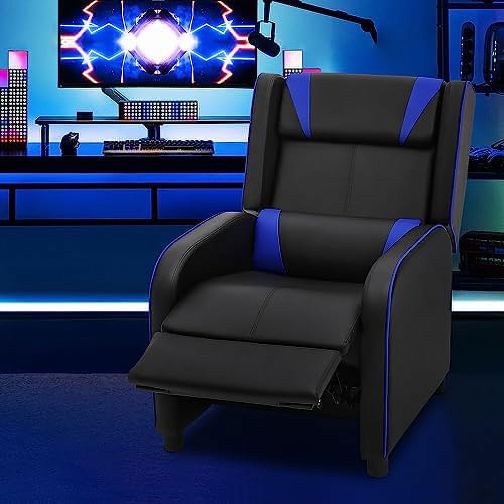 Blue PU Leather Gaming Recliner Chair F4755