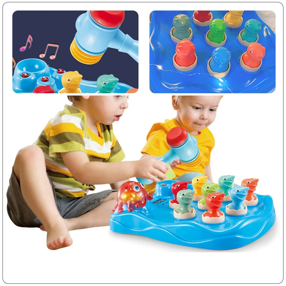 Pounding Game Whack Hammering Kids Educational Music Light Montessori Interactive Toy U90310