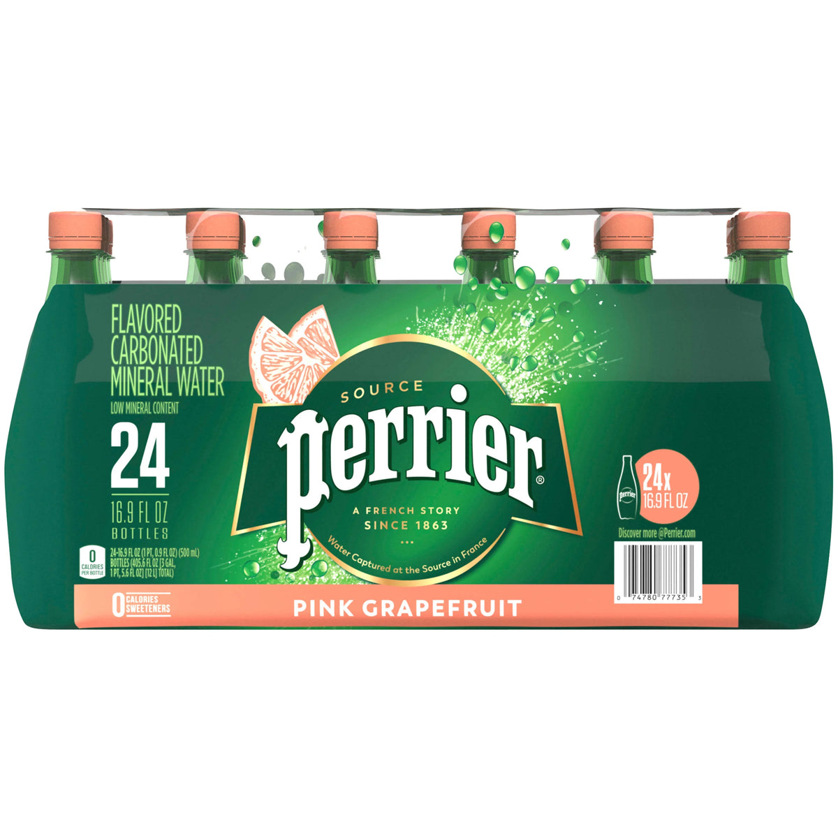 Pink Grapefruit Flavored Carbonated Mineral Water, 405.6 fl oz, 24 Pack B27249
