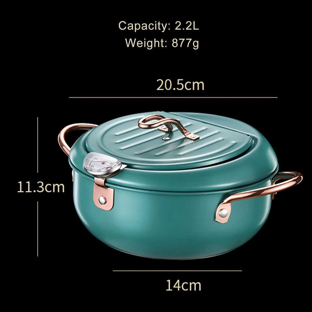 Steel Japanese Style Fryer With Thermometer And Pot G45509