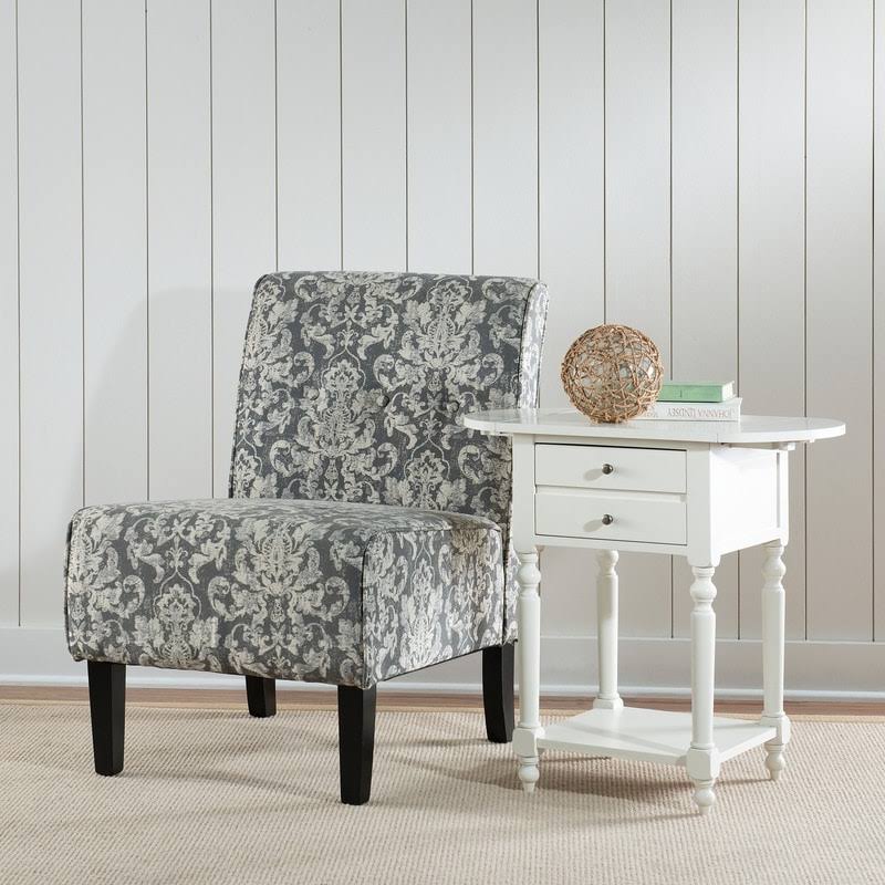 White Accent Table with Dropleaf X299