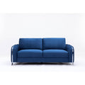 Blue Velvet Upholstered Wooden Frame Sofa M241680