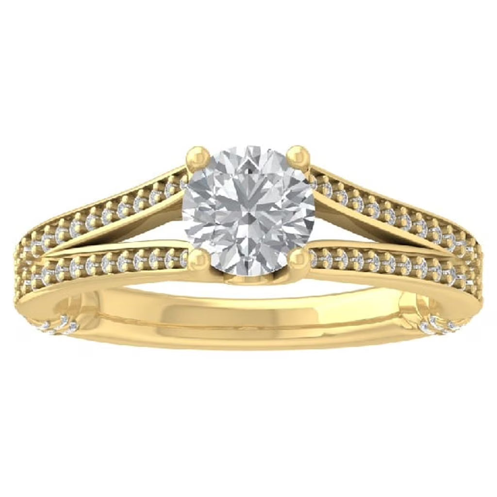 10K Yellow Gold Diamond Engagement Ring Size 10 W324739