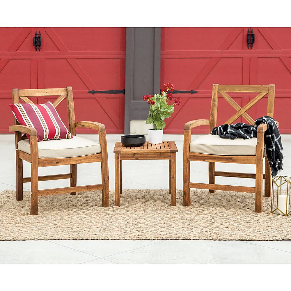 3-Piece Acacia Wood Patio Chat Set E775