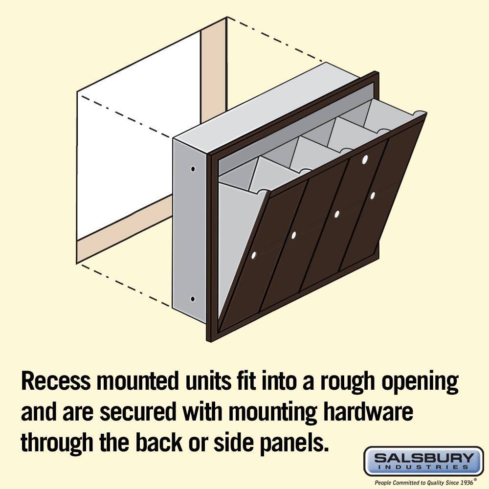 Recessed Bronze 4 Door Mailbox U175107