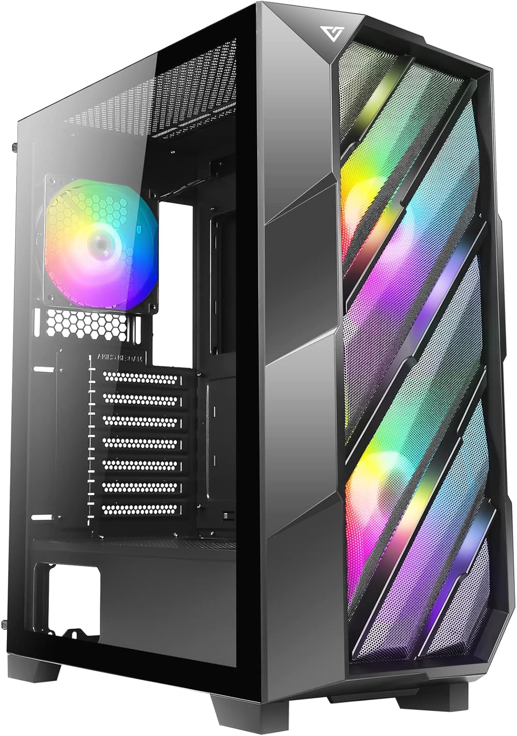 ATX Mid-Tower Case with Tempered Glass Side Panel and ARGB Fans O484286