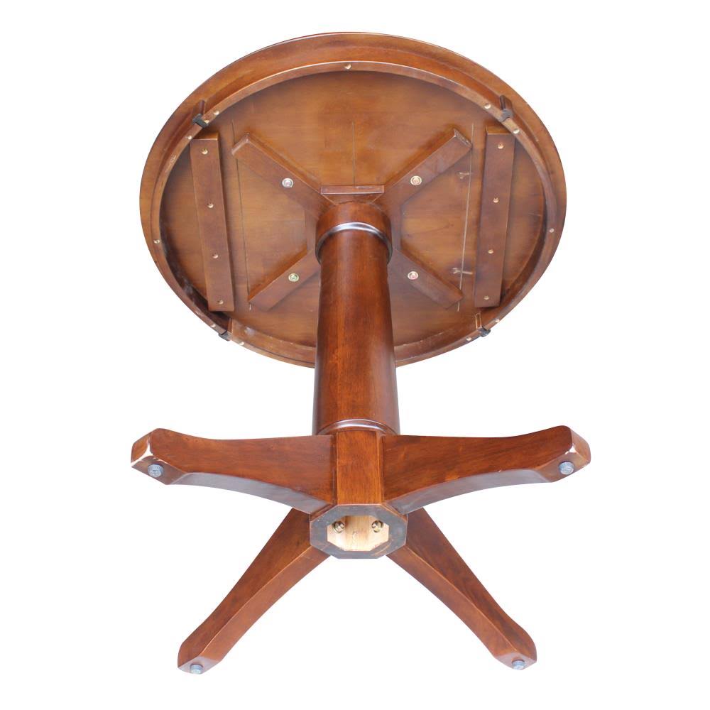 Espresso Round Top Pedestal Table with 2 Chairs D8443