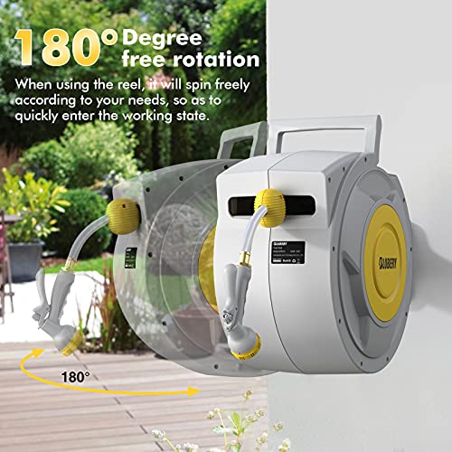 5/8" x 100+6.7ft Retractable Garden Hose Reel Q464881