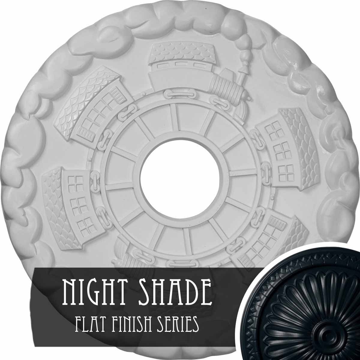 18 1/2x22OD x 3 7/8x22ID x 1x22P Hand-Painted Ceiling Medallion V30566