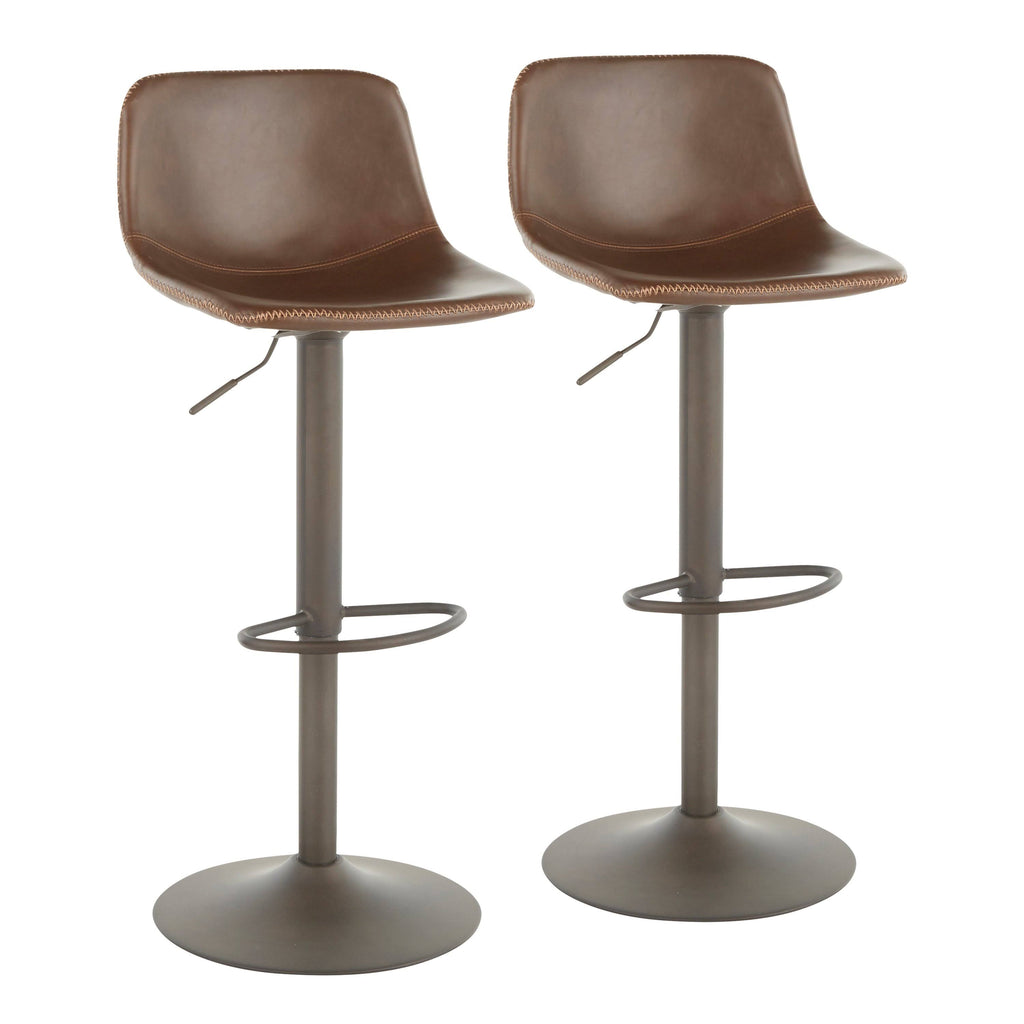 Adjustable Barstool in Brown (Set of 2) U278
