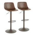 Adjustable Barstool in Brown (Set of 2) U278