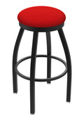30x22 Swivel Bar Stool with Black Wrinkle Finish and Canter Red Seat W40408