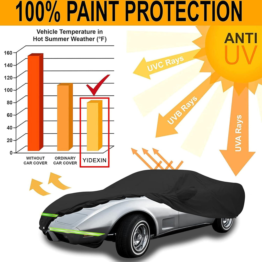 Waterproof Car Cover for C3 Corvette, 190T, Double Door Zipper L6598