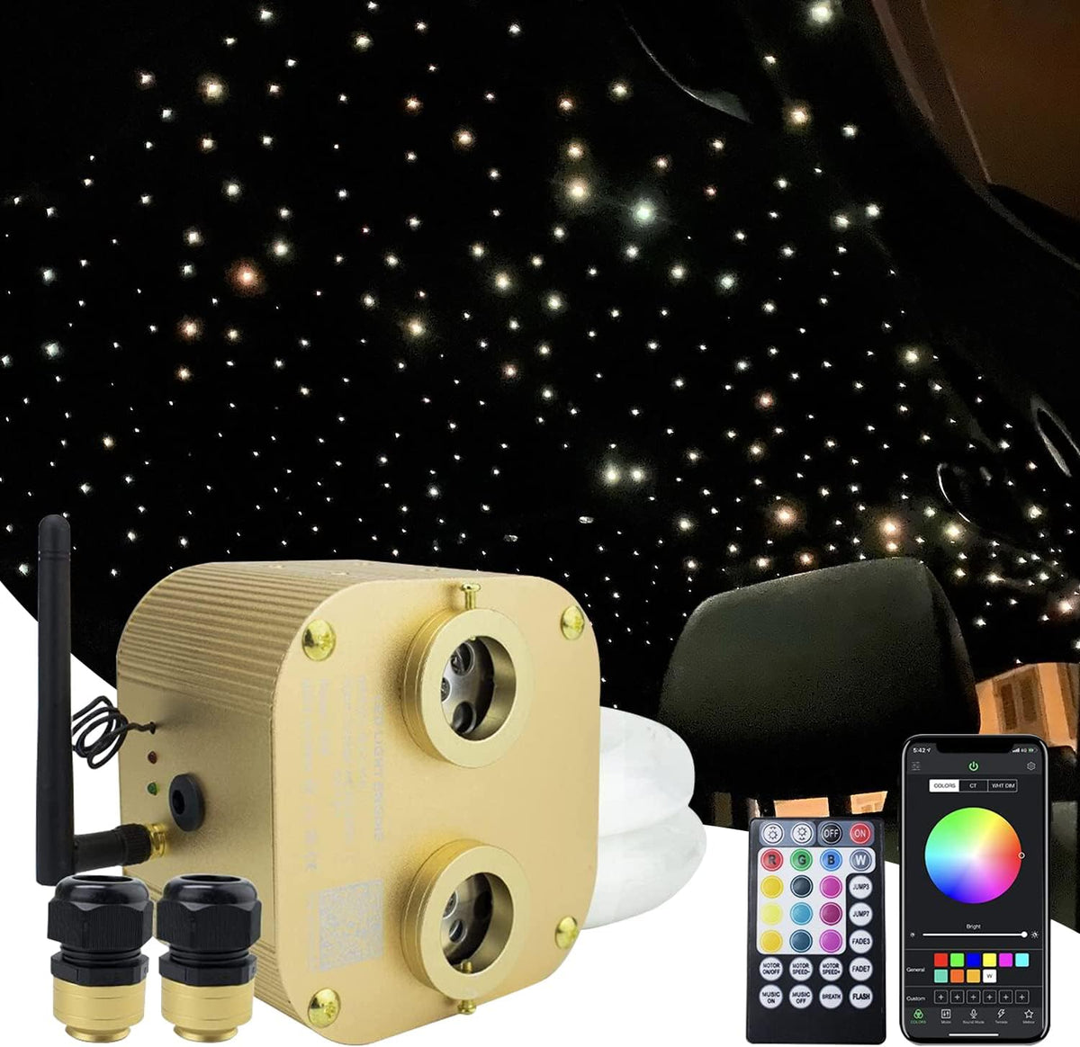 20W Dual-Head Fiber Optic Light with 530pcs Fiber Optical Cable S488201