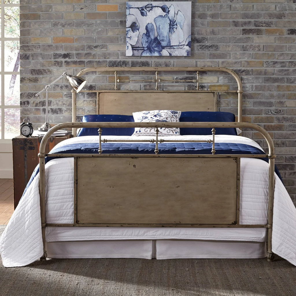 Cream Metal Bed R964