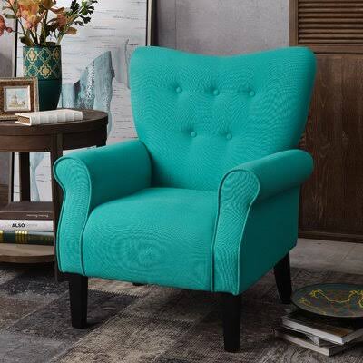Green 100% Linen Tufted Armchair H819920