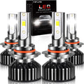 LED Headlight Bulbs 9005 High Beam + 9006 Low Beam Conversion Kits, 6000K Cool White, Pack of 4 Q367589