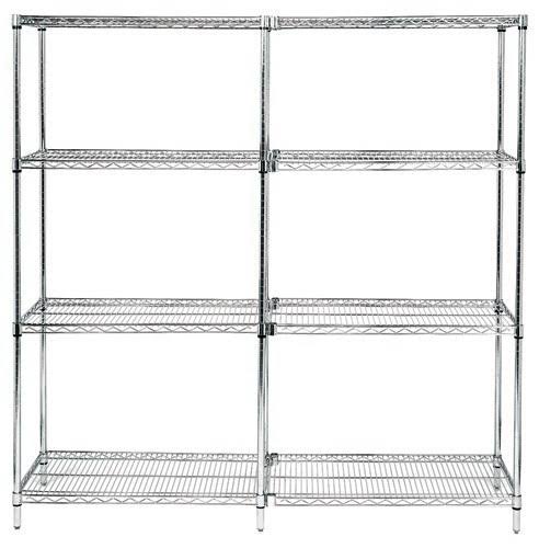 86 inch Wire 4-Shelf Add-On Unit in Chrome Finish O7858
