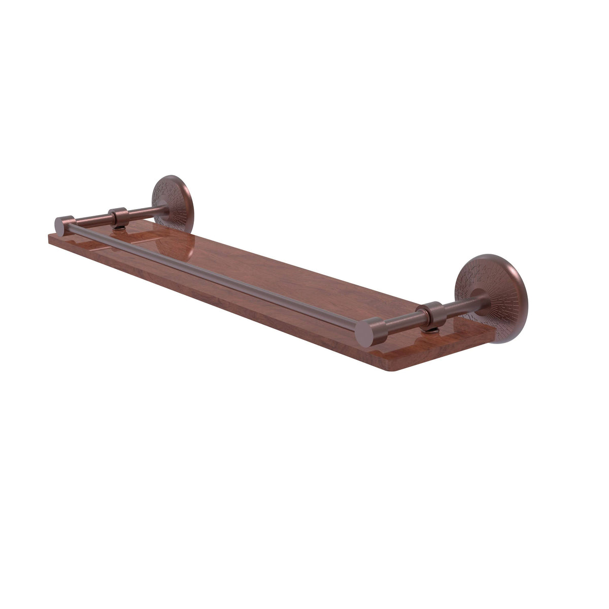 22 inch Solid Ironwood Shelf with Gallery Rail H695