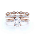 2.50 Carat Oval Diamond Moissanite Engagement Ring in 925 Sterling Silver With 18k Rose Gold Plating O535