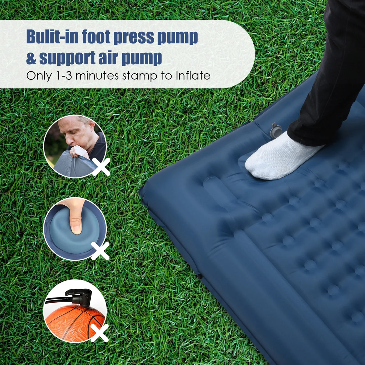 Inflatable Sleeping Pad 4 Inch Thick Air Mattress D620
