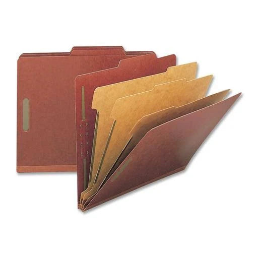 Red Classification Folders Legal 3 Div 10/bx T494964