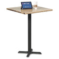 Solid Wood Top Bar Height Table Natural Distressed Finish Black Base G7414