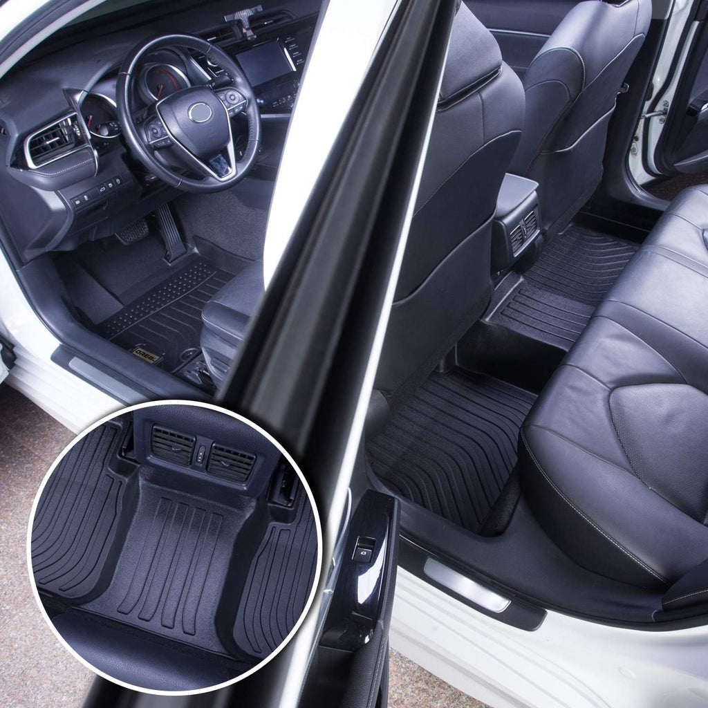 Black Heavy Duty All Weather Floor Mats Liners for Car Front and Rear L6265