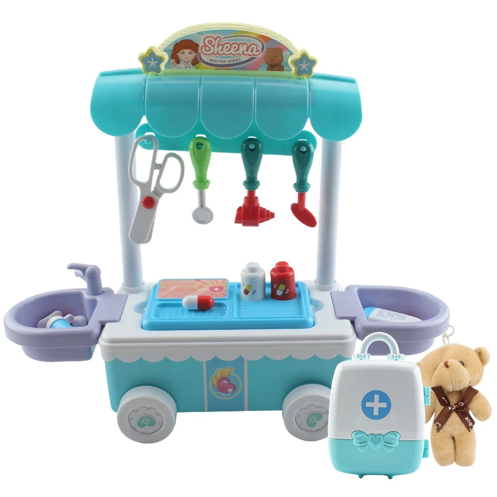 Doctor Kit Surgical Car with Music Kids Play House Educational Role Play Toy W859309
