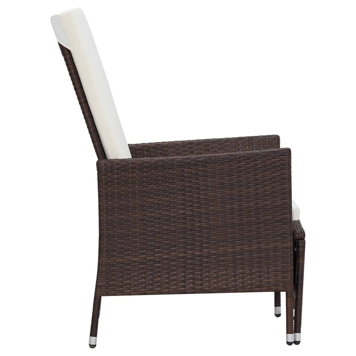 3 Piece Poly Rattan Outdoor Lounge Set with Cushions and Steel Frame V302068