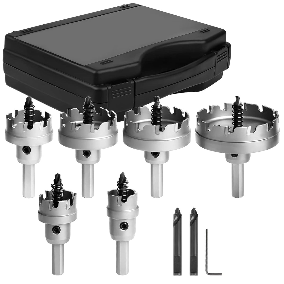 9 Piece Stainless Steel Carbide Hole Saw Kit with Molded Plastic Case C2409