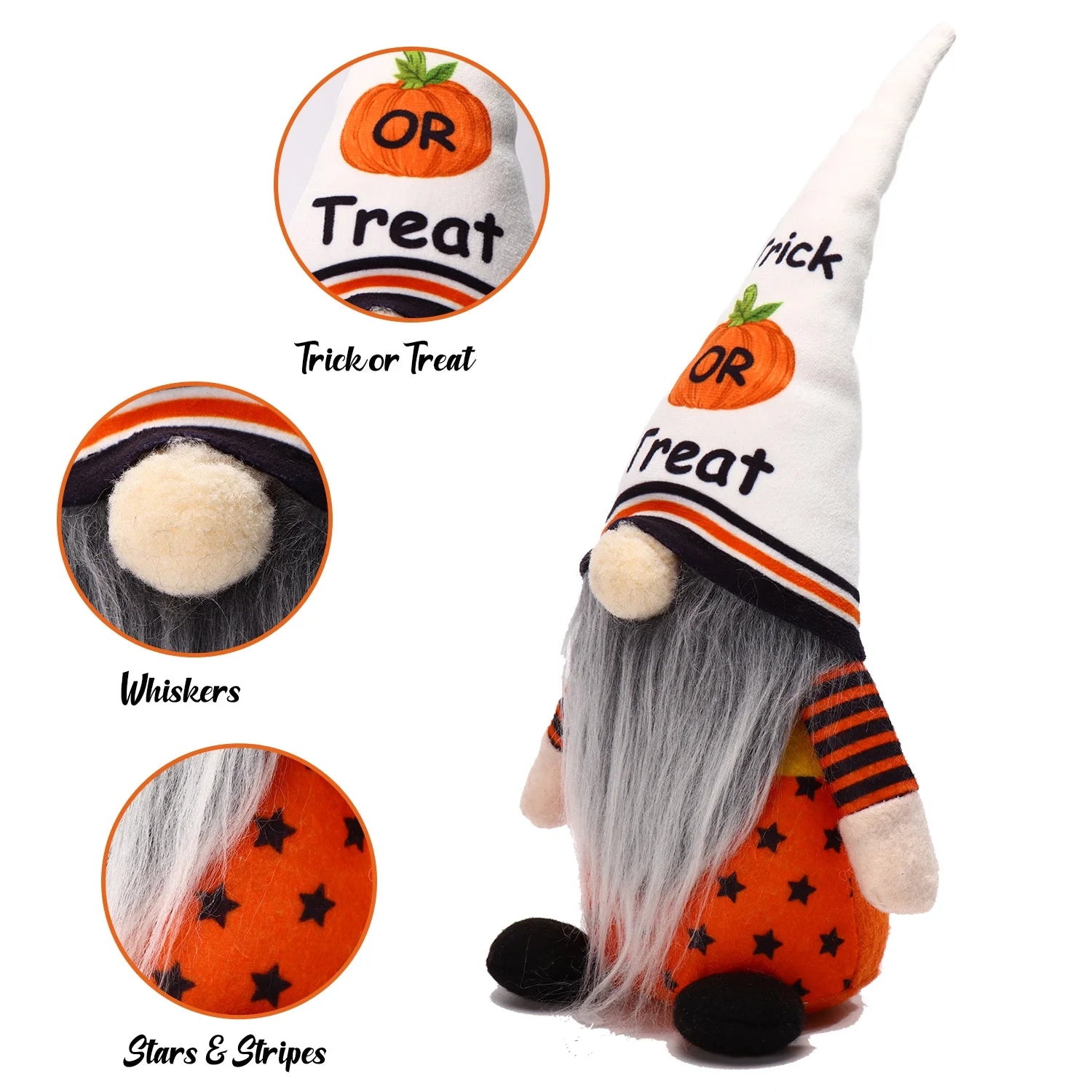 Set of 2 Halloween Gnome Plush Doll S8286
