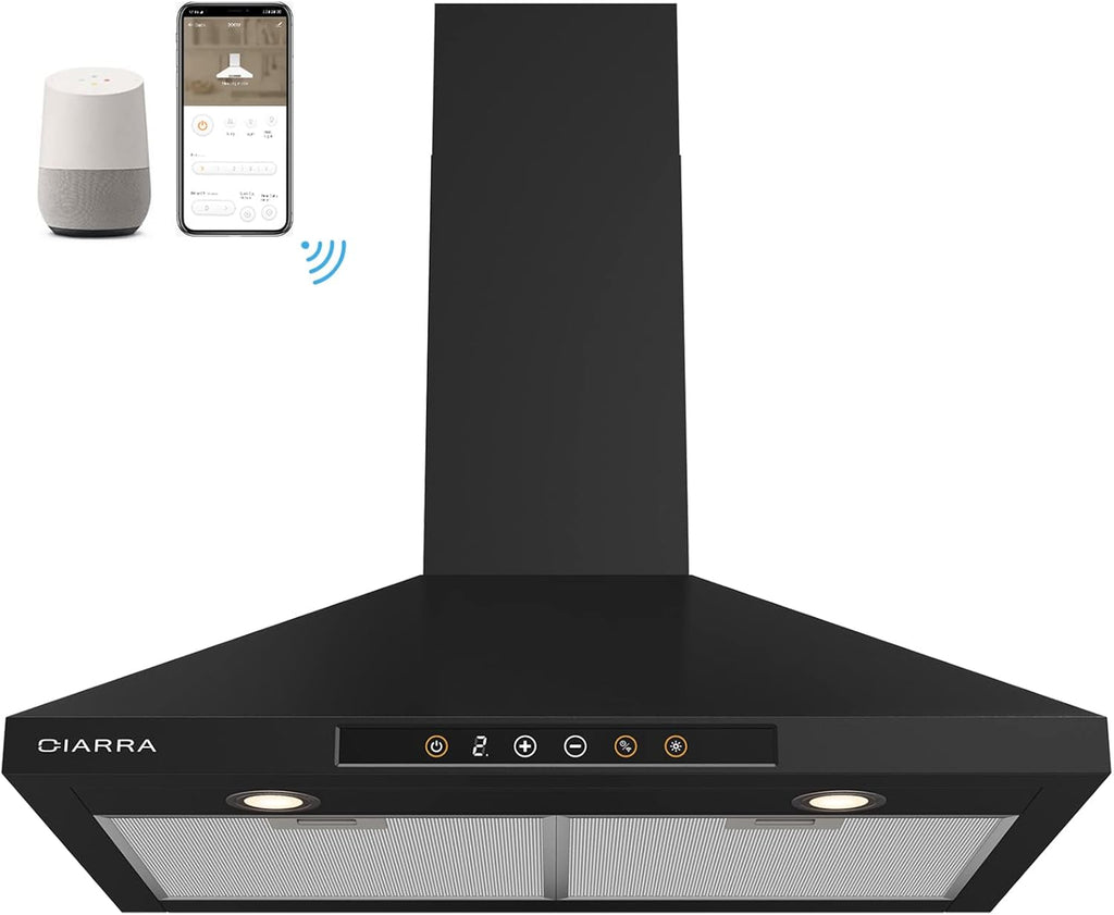 Black 30 inch 450 CFM Vent Hood with Push Button Control I55083