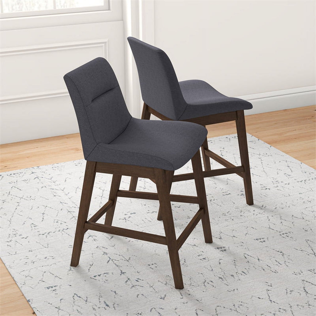 Dark Gray Fabric Upholstered Counter Stool (Pair) B860