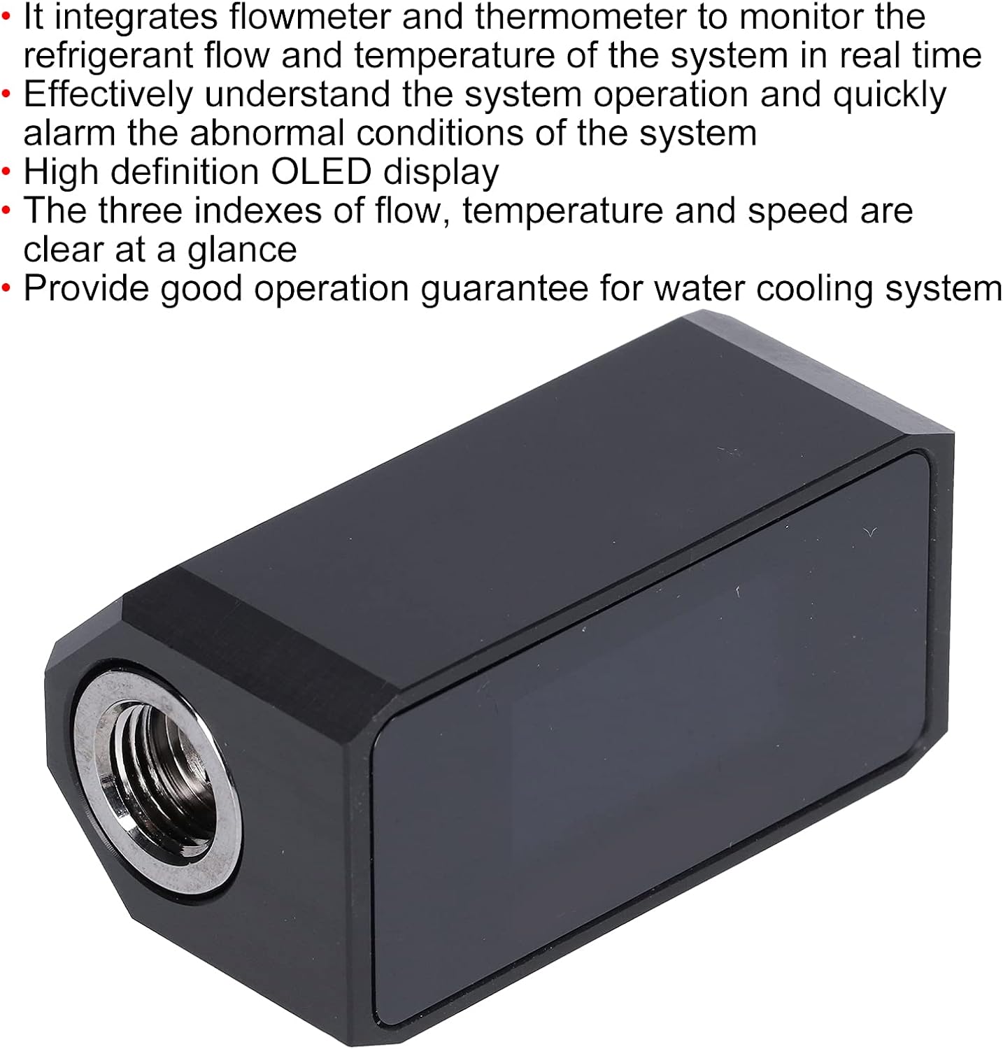 G1/4 Inline PC Water Cooling Flow Meter with OLED Display H9810