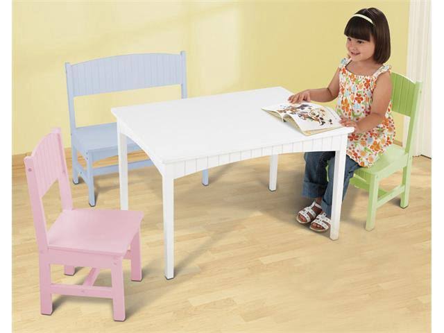 Pastel Table with Bench and 2 Chairs S699595