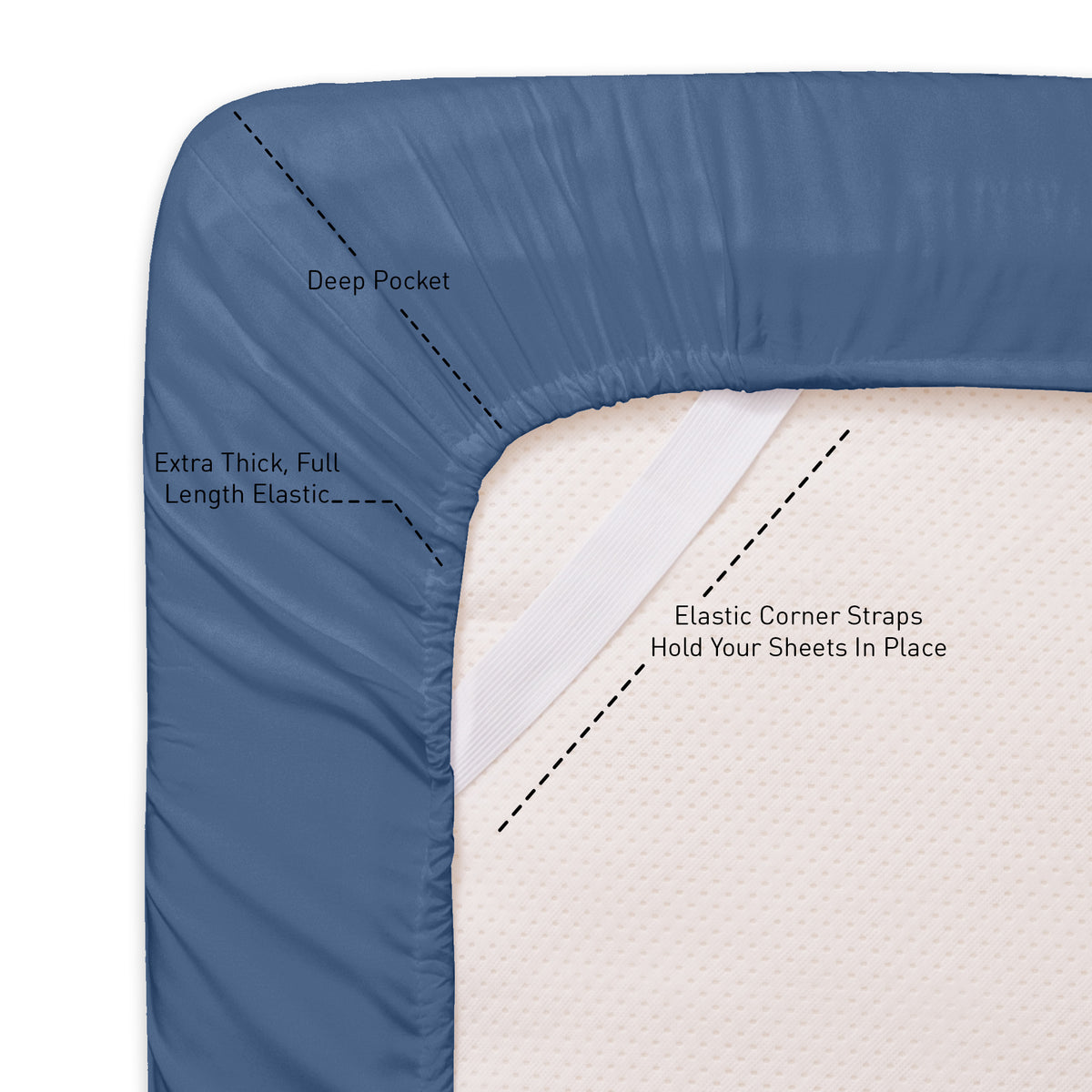 Denim 4-Piece Deep Pocket Sheet Set O75749