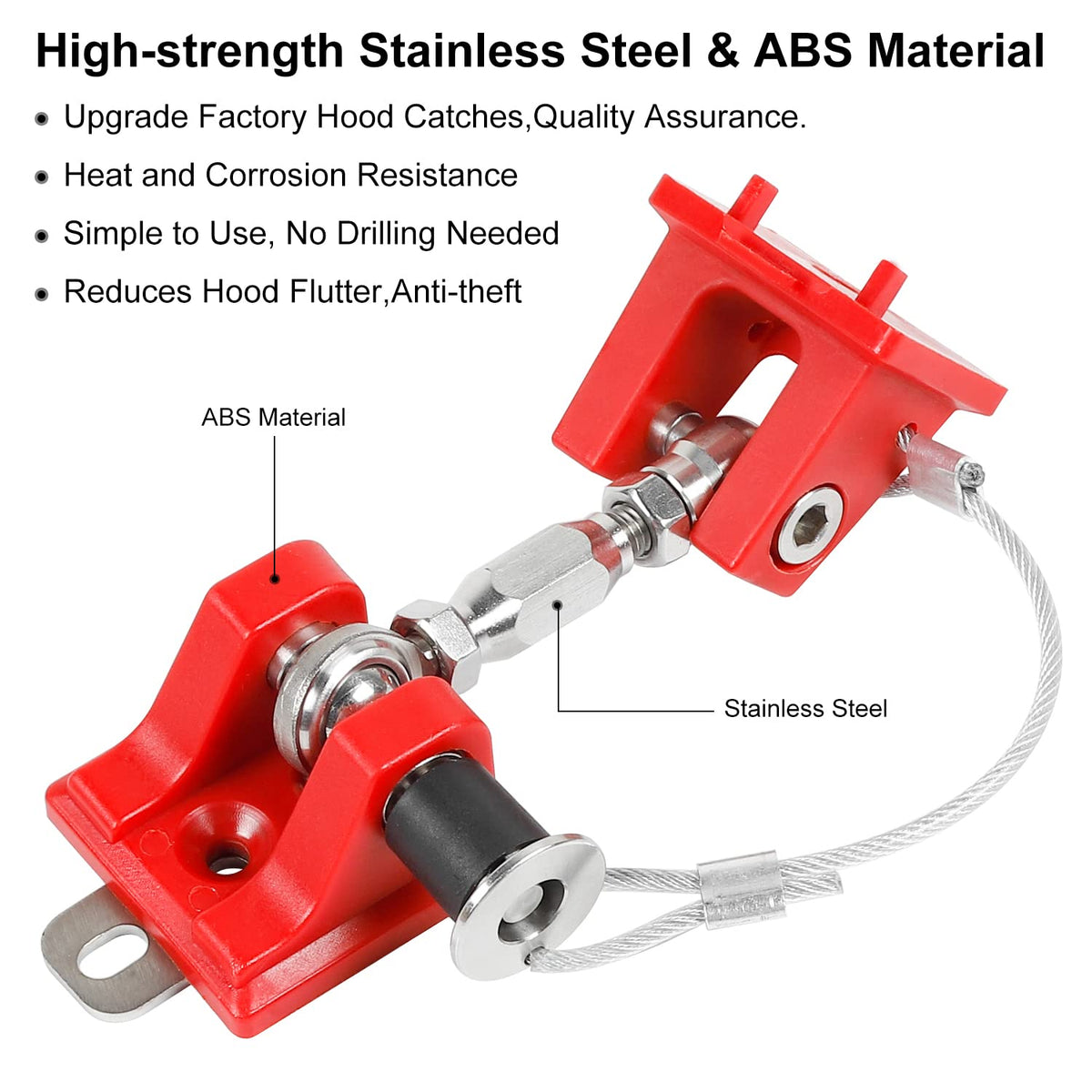 Red Aluminum Alloy Hood Latches for Jeep Wrangle TJ S4242