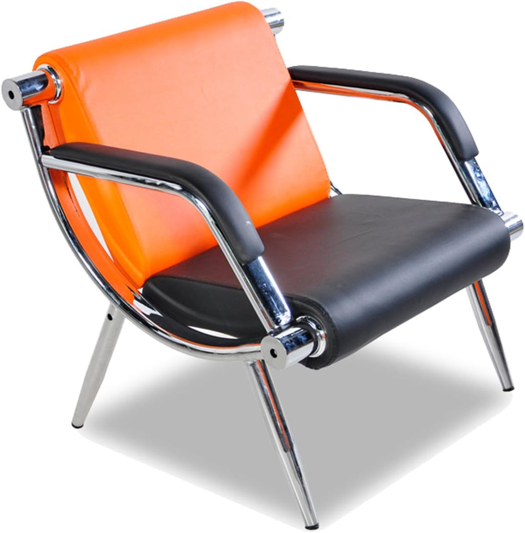 Orange And Black PU Leather Office Reception Chair K852758