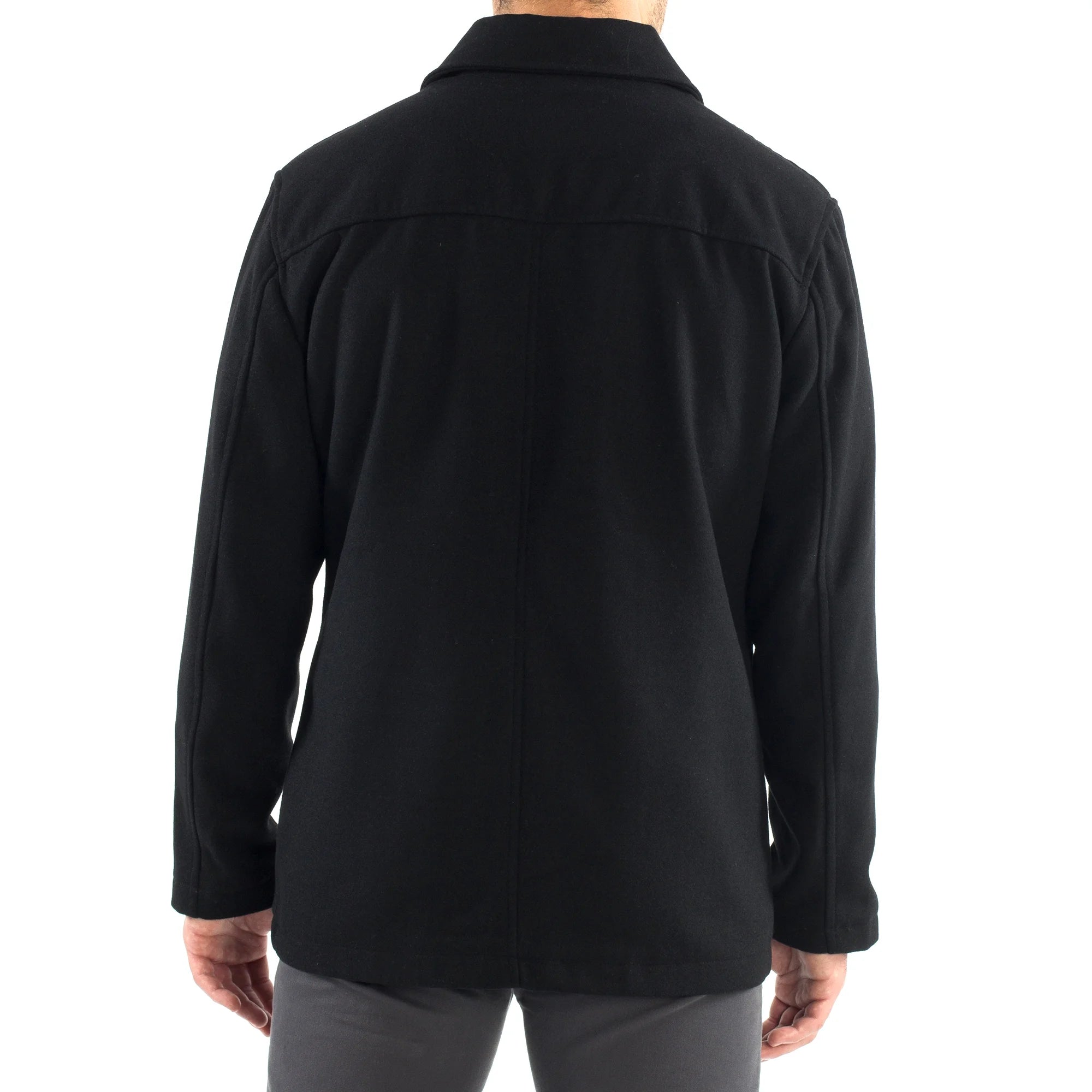 Wool Blend Barn Coat Cargo Pocket Jacket G27939