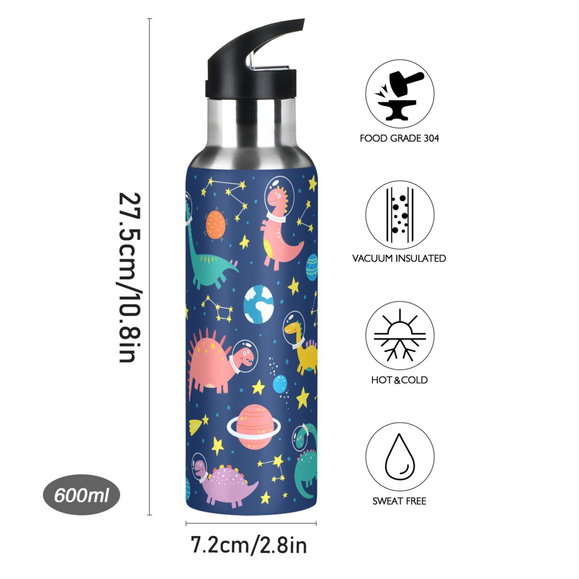 Stainless Steel Insulated Water Bottle with Straw Lid M857940